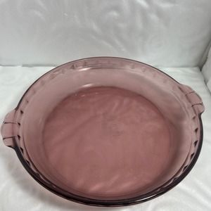 Pyrex 10" Cranberry Glass Pie Plate